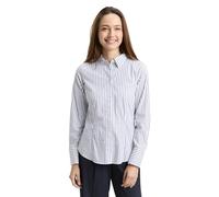 Tom Tailor - Fitted Popeline Hemdbluse white blue poplin stripe - Gr. - 40