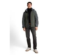 Softshelljacke TOM TAILOR, Herren, Gr. M, grau (schwarzest olive), Web, Fleece, Obermaterial: 100% Polyester. Futter: 100% Polyester, unifarben mit Farbeinsatz, regular fit hüftbedeckend, Rundhals, el