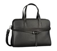 Shopper TOM TAILOR "Freya", Damen, Gr. B/H/T: 35cm x 26cm x 13cm, schwarz, Polyurethan, Taschen, verziert mit schmalen, mehrlagigen Riemen und Metallschließe (69729630-0) schwarz