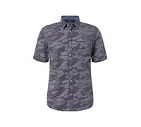 TOM TAILOR für Männer Blusen, Shirts & Hemden Kurzarmhemd mit Brusttasche Blue White Design Mix Print, XXL