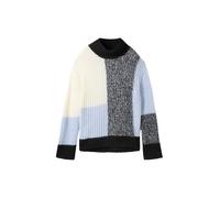 Tom Tailor - Gemusterter Strickpullover black blue patched design - Gr. - XXL