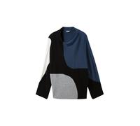 Tom Tailor - Gemusterter Strickpullover black shapes design - Gr. - S