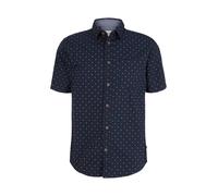 Tom Tailor - Gemustertes Kurzarmhemd navy white minimal design - Gr. - S