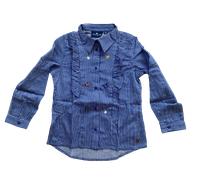TOM TAILOR Gestreifte Bluse mit Rüsschen, early autumn blue|blue, Größe: 128/134