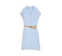 Tom Tailor - Gestreiftes Blusenkleid aus Leinenmix mit Gürtel blau - Gr. - 34