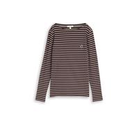 Tom Tailor - Gestreiftes Langarmshirt braun - Gr. - XL