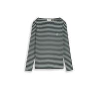 Tom Tailor - Gestreiftes Langarmshirt grün - Gr. - S