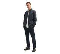 TOM TAILOR Herren 1042667 Regular Fit Hemd mit Alloverprint, 36037-Navy Triangle Design, L