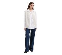 Tom Tailor Denim Oversize-Hemdbluse mit Brusttasche Weiß Größe S