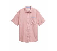 TOM TAILOR - Regular Fit Kurzarmhemd aus Baumwolle velvet red slub structure S