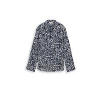 Hemdbluse TOM TAILOR, Damen, Gr. 40, navy abstract dot design, Web, Obermaterial: 53% Baumwolle, 47% Modal, bedruckt, gemustert, casual, regular fit Po-bedeckend, Langarm Manschette, Blusen, mit Muste