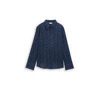 Tom Tailor - Hemdbluse mit Muster small blue wave print - Gr. - 38