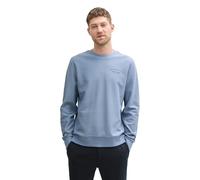 TOM TAILOR Henley T-Shirt aus Baumwolle, Dove Blue White fine Stripe, XL