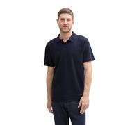 Tom Tailor Regular Fit Ripp Poloshirt mit Stretch-Anteil in Marine, Größe XL