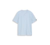 Tom Tailor - Henley T-Shirt mit Waffelstruktur light blue grey - Gr. - M
