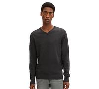 TOM TAILOR Herren 1012820 Basic Strickpullover Mit V-Ausschnitt, 10617 - Black Grey Melange, XL EU