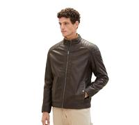 TOM TAILOR Herren 1026337 Bikerjacke Aus Kunstleder, 31523 - Espresso Brown Fake Leather, S EU
