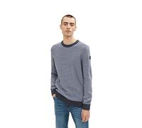 TOM TAILOR Herren 1033678 Strickpullover mit Struktur, 30638 - Navy Light Blue Structure, L