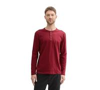 TOM TAILOR Herren 1034356 Henley Langarmshirt, 13721-Burgundy Dark Red, XL
