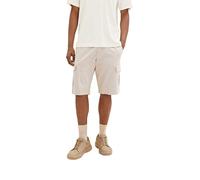 TOM TAILOR - Cargoshorts mit Gürtel desert fawn white chambray 31
