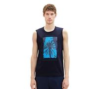TOM TAILOR Herren 1036399 Tanktop mit Foto-Print, 10668-Sky Captain Blue, L