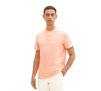TOM TAILOR Herren 1036438 Serafino T-Shirt, 31994-Melon Orange White Stripe, XL