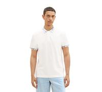 TOM TAILOR Herren 1036556 Poloshirt mit gemustertem Kragen, 10332-Off White, XL
