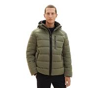 TOM TAILOR Herren 1037342 Puffer-Jacke mit Abnehmbarer Kapuze, 32097-smokey Olive Green, XXL
