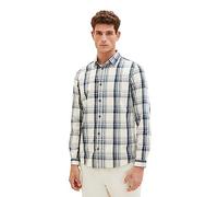 TOM TAILOR Herren 1037436 Regular Fit Karo-Hemd aus Baumwolle, 32280-off White Teal Lilac Check, L