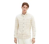 TOM TAILOR Herren 1037447 Regular Fit Karo-Hemd aus Baumwolle, 32307-beige Tonal Check, XL