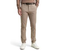 Chinohose TOM TAILOR, Herren, Gr. 32, Länge 32, beige braun zig zag structure, Obermaterial: 97% Baumwolle, 3% Elasthan, casual, slim fit lang, Hosen, mit dezenter Struktur (31310916-32) beige braun z