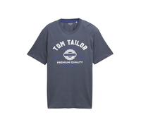 TOM TAILOR Herren 1037735 T-Shirt Aus Baumwolle Mit Logo-Print, 10306 - Blueish Grey, M EU