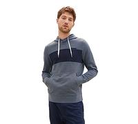 TOM TAILOR Herren 1037834 Colorblock Hoodie Optik, 32437-dusty Dark Teal Spacedye, M