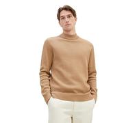 TOM TAILOR Herren 1038233 Basic Mockneck Strick-Pullover aus Baumwolle, 10942-Beach Sand, XL