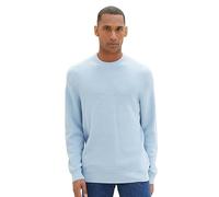 TOM TAILOR Herren 1038238 Cosy Basic Crewneck Strick-Pullover, 13155-Daylight Blue Melange, XXL