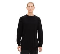 TOM TAILOR Herren 1038238 Cosy Basic Crewneck Strick-Pullover, 29999-Black, XXL
