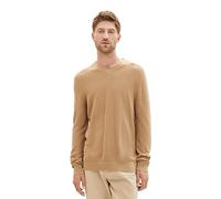 TOM TAILOR Herren 1038242 Cosy V-Neck Strick-Pullover, 32722-beach Sand Melange, XXL