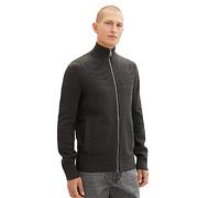 TOM TAILOR - Strickjacke mit Struktur Black Grey Melange XXXL