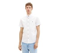 TOM TAILOR Herren 1038457 Kurzarm-Hemd mit Brusttasche, 20000-White, 3XL