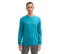 Tom Tailor Strickpullover Basic 37094 – Rundhalsausschnitt – reine Baumwolle – Petrol L
