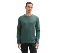 Tom Tailor - Strickpullover mit Rundhalsausschnitt green dust melange - Gr. - XXL