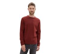 Tom Tailor - Basic Strickpullover aus Baumwolle burgundy dark red melange - Gr. - XXXL