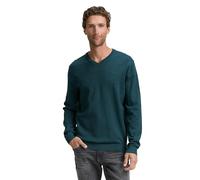 Tom Tailor Herren 1039811 Strickpullover mit V-Ausschnitt, 21545 - Sapphire Green Melange, XS