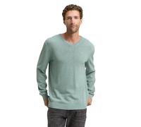 Tom Tailor Herren 1039811 Strickpullover mit V-Ausschnitt, 28732 - Dark Smoke Green Melange, XS