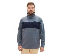 TOM TAILOR Herren 1039950 Colorblock Sweatshirt Optik, 32437-dusty Dark Teal Spacedye, 4XL