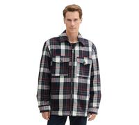 TOM TAILOR Herren 1042473 Flanell Karo-Jacke mit Brusttaschen, 35776-Navy Red Big Check, XL