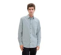 TOM TAILOR Herren Regular Fit Hemd mit Karomuster,35986 - Dusty Mint Blue small Check, M