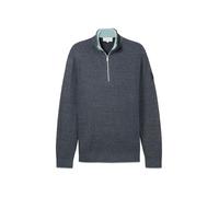 TOM TAILOR Herren 1043244 Basic Pullover mit Troyer-Kragen, 36089-Navy Blue Multicolor, XX-Large