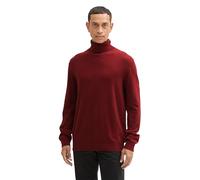 TOM TAILOR Herren 1043267 Basic Rollkragenpullover mit Kaschmir, 35676-Burgundy Dark Red Melange, XL
