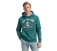 Kapuzensweatshirt TOM TAILOR, Herren, Gr. L, jasper grün, Sweatware, Obermaterial: 70% Baumwolle, 30% Polyester, casual, regular fit taillenbedeckt, ohne Ausschnitt, Langarm Bündchen, Sweatshirts, mit